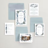 "Flourish" - Wedding Invitations in Bluemoon by Jen Owens - Invitation Suite