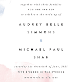"Watercolor Wisp" - Wedding Invitations in Blush by Ariel Rutland - Close-Up