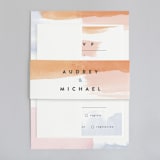 "Watercolor Wisp" - Wedding Invitations in Blush by Ariel Rutland - Assembled