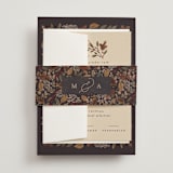"Autumn Stroll" - Wedding Invitations in Moody by Erin German - Assembled with Belly Band