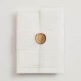 "Violet " - Wedding Invitations in Linen by Kelly Schmidt - Assembled with Vellum Wrap and Wax Seal
