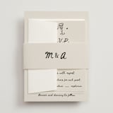 "simple monogram" - Wedding Invitations in Lace by Cass Loh - Assembled with Belly Band