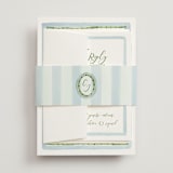 "Alento" - Wedding Invitations in Celeste by Pati Cascino - Assembled with Belly Band
