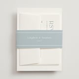 "Leighton" - Wedding Invitations in Lakeshore Blue by Jennifer Postorino - Assembled with Belly Band