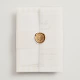 "Elegant and Formal" - Wedding Invitations in Sunshine by Jen Ramsey - Assembled with Vellum Wrap and Wax Seal