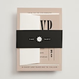 "Bold Stack" - Wedding Invitations in Noir by Alethea and Ruth - Assembled with Belly Band