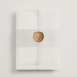 "monogram edit" - Wedding Invitations in Sandstone by Sara Hicks Malone - Assembled with Vellum Wrap and Wax Seal