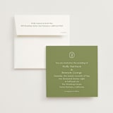 "Perriand" - Wedding Invitations in Moss by Megan Davis - Invitation with Envelope