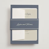 "Ritzy" - Wedding Invitations in French Blue by Nicoletta Savod - Assembled with Belly Band