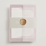"Victorian Chic" - Wedding Invitations in Garnet by Morgan Kendall - Assembled with Vellum Wrap and Wax Seal