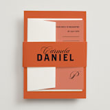 "Bold and Demure" - Wedding Invitations in Amaro by Claire - Assembled with Belly Band