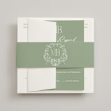 "Eternal Grace" - Wedding Invitations in Leaf by Sherley Ferreira - Assembled with Belly Band