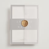 "Cambridge" - Wedding Invitations in Tuxedo by Amy Kross - Assembled with Vellum Wrap and Wax Seal
