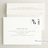 "Modern Initials" - Wedding Invitations in Buttercream by Lori Wemple - FREE Recipient Addressing