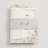 "Sketched Flora" - Wedding Invitations in Cream by Paper Raven Co. - Assembled with Belly Band