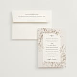 "Sketched Flora" - Wedding Invitations in Cream by Paper Raven Co. - Invitation with Envelope