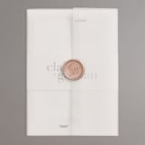 "The Loden" - Wedding Invitations in Ivory by Kelly Schmidt - Vellum Wrap with Wax Seal