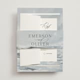 "Water's Edge" - Wedding Invitations in Cloud by Nicoletta Savod - Assembled with Belly Band