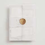 "Water's Edge" - Wedding Invitations in Cloud by Nicoletta Savod - Assembled with Vellum Wrap and Wax Seal