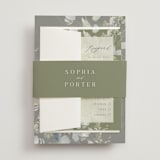 "Spring Dash" - Wedding Invitations in Pewter by Grace Kreinbrink - Assembled with Belly Band