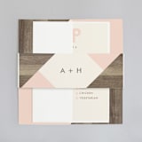 "Modern Barn Wood" - Wedding Invitations in Rose by Hanna M - Assembled