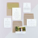 "Monogram Circle Stamp" - Wedding Invitations in Antique White by fatfatin - Invitation Suite