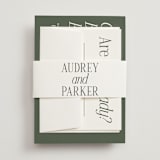 "Highlights" - Wedding Invitations in Forest by Jackie Crawford - Assembled with Belly Band