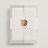 "Highlights" - Wedding Invitations in Forest by Jackie Crawford - Assembled with Vellum Wrap and Wax Seal