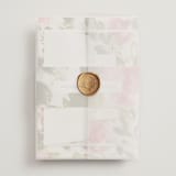 "Wild Roses" - Wedding Invitations in Bush by Sumak Studio - Assembled with Vellum Wrap and Wax Seal