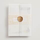 "Daydream" - Wedding Invitations in Honey by Beth Schneider - Vellum Wrap with Wax Seal