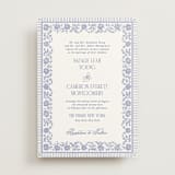"Embroidered" - Wedding Invitations in Cerulean by Jenna Holcomb - Front