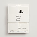 "Memo" - Wedding Invitations in Charcoal by Blustery August - Assembled with Belly Band