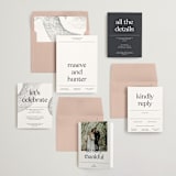 "Memo" - Wedding Invitations in Charcoal by Blustery August - Invitation Suite
