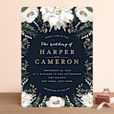 "Peonies & Berries" - Wedding Invitations in Winter White by Susan Moyal - Front