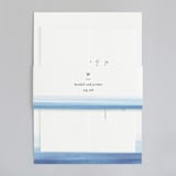 "Watercolour Stripe" - Wedding Invitations in Azure by Bethan - Assembled