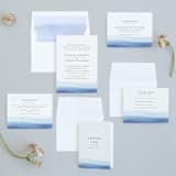 "Watercolour Stripe" - Wedding Invitations in Azure by Bethan - Invitation Suite