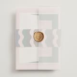 "modern tropics" - Wedding Invitations in Blush by Baumbirdy - Assembled with Vellum Wrap and Wax Seal