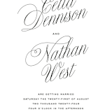 "Stacked Script" - Wedding Invitations in Classic by Olivia Kanaley Inman - Close-Up
