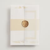 "Otomi" - Wedding Invitations in Sunshine by Shari Margolin - Assembled with Vellum Wrap and Wax Seal