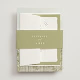 "Aspen" - Wedding Invitations in Lake by Robert and Stella - Assembled with Belly Band