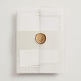 "Aspen" - Wedding Invitations in Lake by Robert and Stella - Assembled with Vellum Wrap and Wax Seal