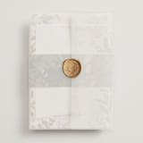 "Ellsworth" - Wedding Invitations in Natural by Jennifer Wick - Assembled with Vellum Wrap and Wax Seal