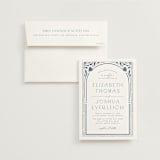 "Nouveau Frame" - Wedding Invitations in Delphinium by Ashley DeMeyere - Invitation with Envelope