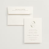 "Soft Sprigs" - Wedding Invitations in Champagne by Jennifer Postorino - Invitation with Envelope