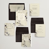 "Linen and Cloth" - Wedding Invitations in Almond by Peony Rose Design - Invitation Suite