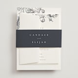 "Delicate" - Wedding Invitations in Pearl by Emily Sabol Goss - Assembled with Belly Band