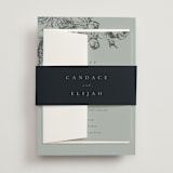 "Delicate" - Wedding Invitations in Eucalyptus by Emily Sabol Goss - Assembled with Belly Band