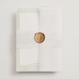 "The Vow" - Wedding Invitations in Meadow by Elly - Assembled with Vellum Wrap and Wax Seal