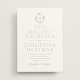 "Simple Crest" - Wedding Invitations in Sage by Kristen Smith - Front