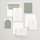 "Simple Crest" - Wedding Invitations in Sage by Kristen Smith - Invitation Suite